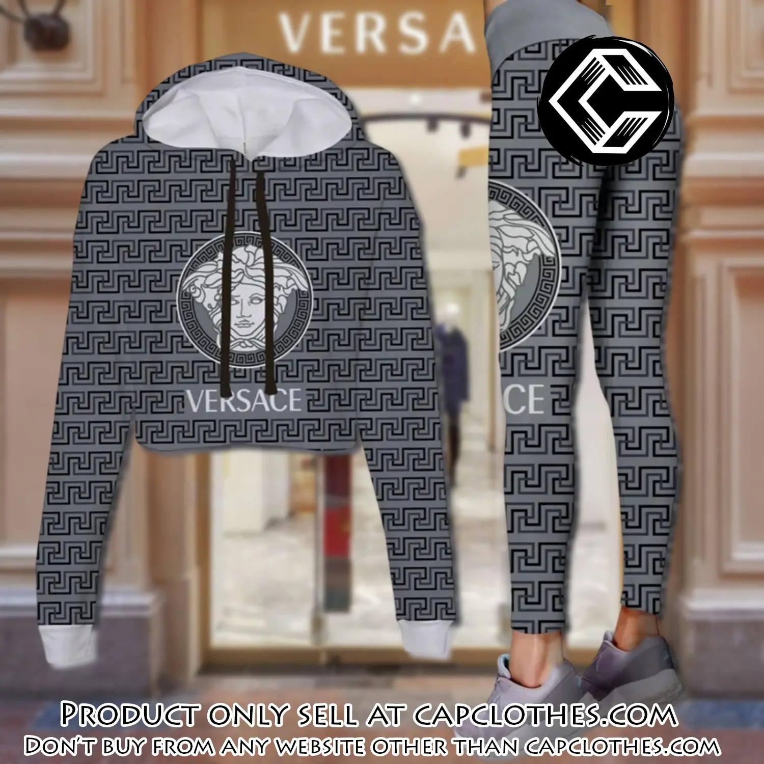 Versace luxury brand clothes leggings and crop top set for women cc5219048